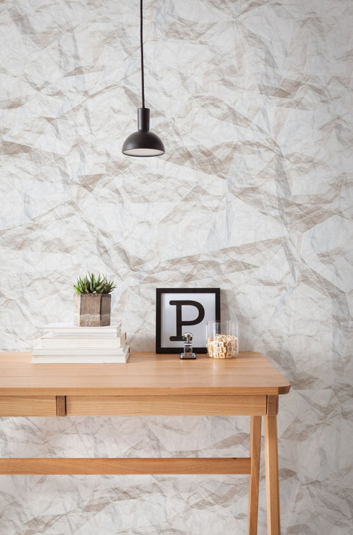 Sanders & Sanders fotobehang verfrommeld gebroken wit - 300 x 250 cm - 611965 - vtwonen shop