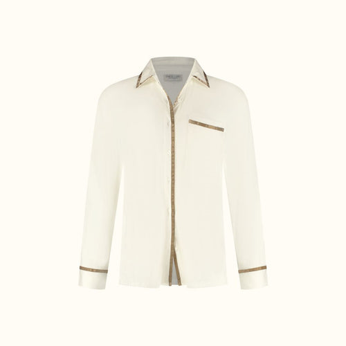 Coco & Cici - TENCEL Pyjama Set Shirt & Short Dames Off White - M