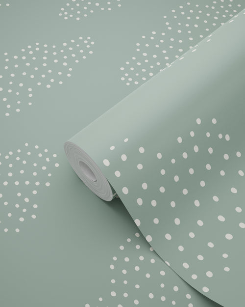 ESTAhome behang wolkjes blauwgroen - 50 x 900 cm - 131222 - vtwonen shop