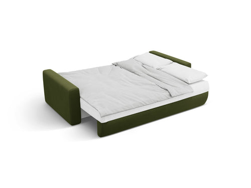 Cosmopolitan Design Omkeerbare converteerbare hoekbank met opbergdoos Belfast 3-zits, flueel legergroen - 149x240x84cm