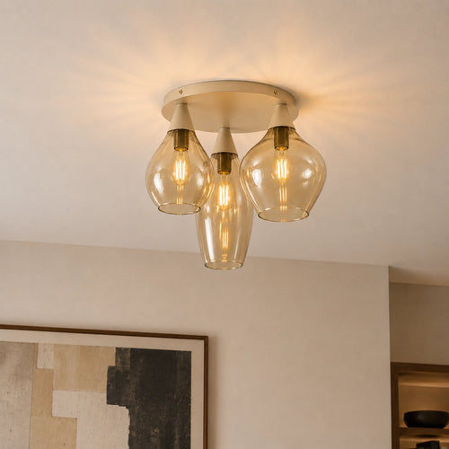 Highlight plafondlamp Cambio - 3 lichts - 32  x 37   cm - beige