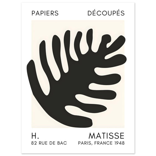 Artfulprints Poster Matisse – Coral bloom black   - 30x40 cm - Zwart
