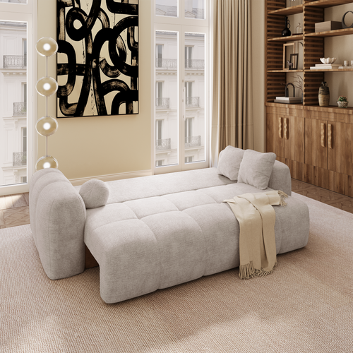 Premium Interiors - Slaapbank met opbergruimte SKY - gewaafd fluweel mol 260cm