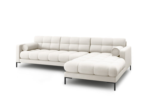 Cosmopolitan Design rechter hoekbank Bali 5-zits, structurele stof, lichtbeige - 185x293x75cm