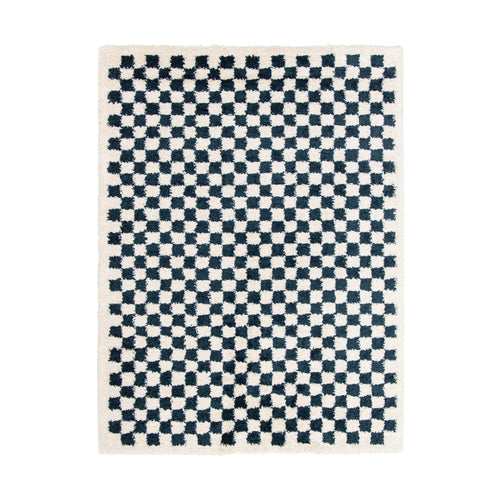 AFK Living vloerkleed  Checkers - shaggy - blauw - 160 x 213 cm