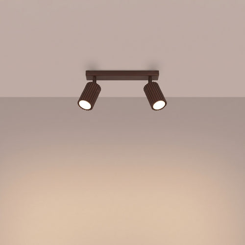 Sollux Lighting Plafondlamp KARBON 2 bruin - 30x6,5x16,5cm