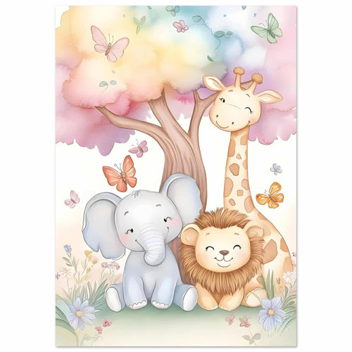Artfulprints  Vrolijke safari familie   poster A4 21x29.7 cm - vtwonen shop
