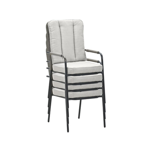 Venice dining fauteuil - carbon black - rope taupe - desert sand - vtwonen shop