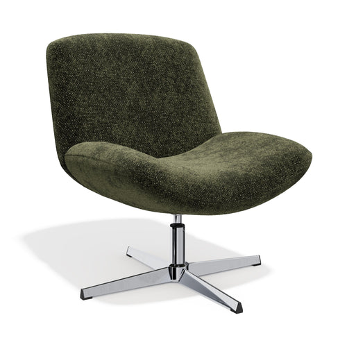 Premium Interiors - Draaistoel ABY - getextureerd fluweel vintage groen 66cm