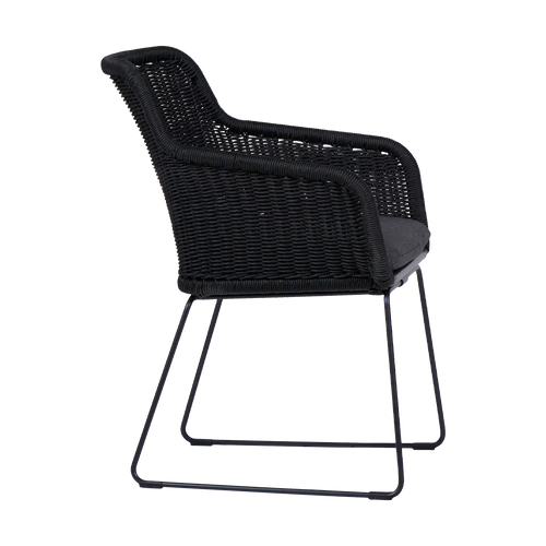 Lisomme Loki Rotan Tuinstoel Zwart - Met Zitkussen - vtwonen shop