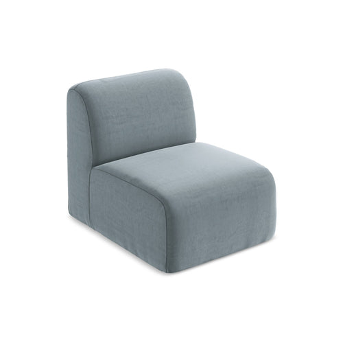 LaMiaSofa Bankmodule midden Cervo - velours - lichtblauw - 70x94x75
