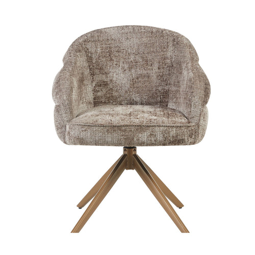 Starfurn Eetkamerstoel Bella - Taupe/Brons - Draaibaar - Set van 2
