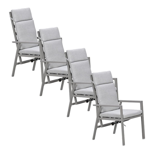 Garden Impressions Kasper tuinstoel verstelbaar taupe - 4 stuks