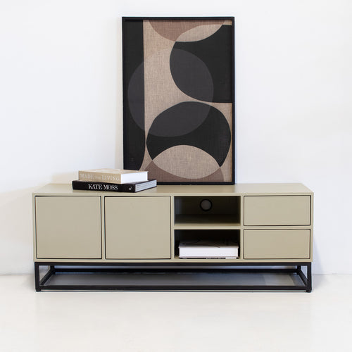 Giga Meubel Tv-meubel Cervi - Mangohout/Metaal - Taupe - 140x42x50cm - vtwonen shop