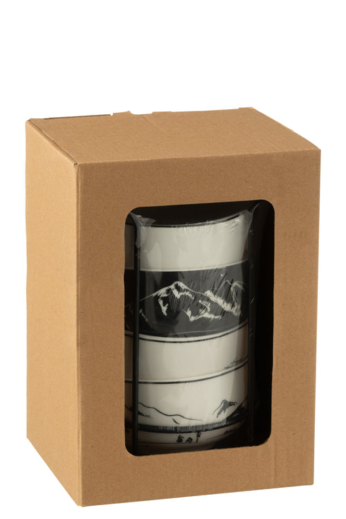 J-Line kom + sokkel - keramiek - zwart - doos van 4 stuks - vtwonen shop