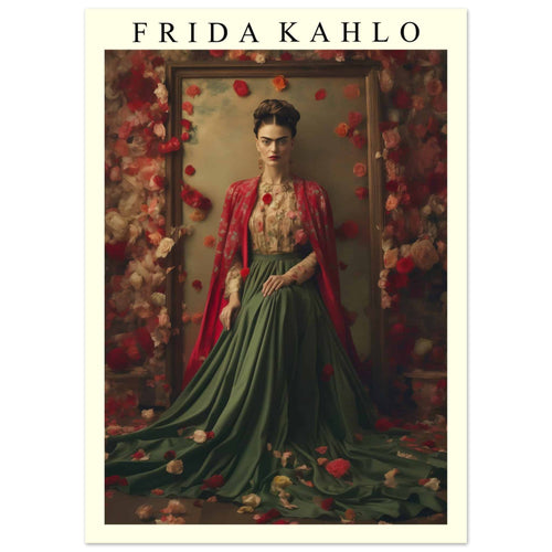 Artfulprints  Frida Kahlo - Beauty in flowers   poster 50x70 cm