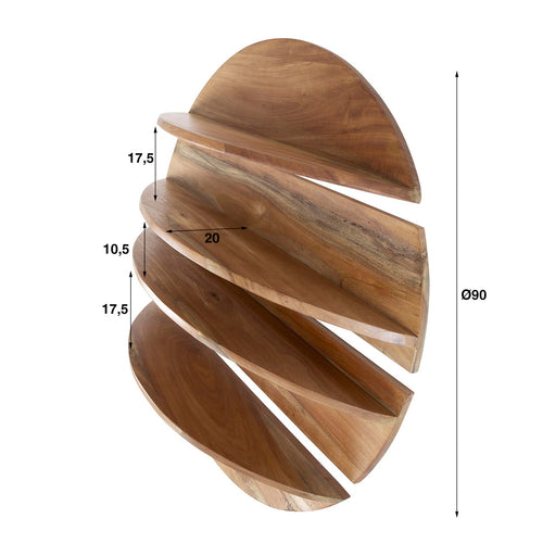 Giga Meubel Wandschap Margosa - Naturel Hout - 90x22x90cm