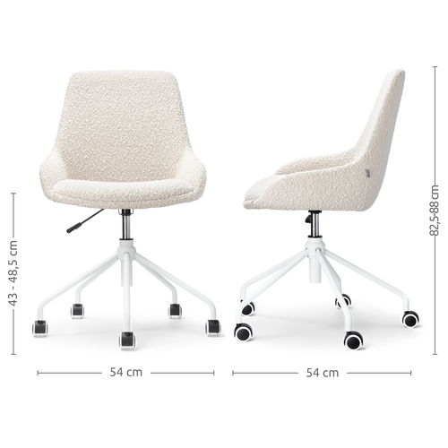 Nolon Nout-Isa Bureaustoelen Set van 2 - Bouclé Beige - Wit - vtwonen shop