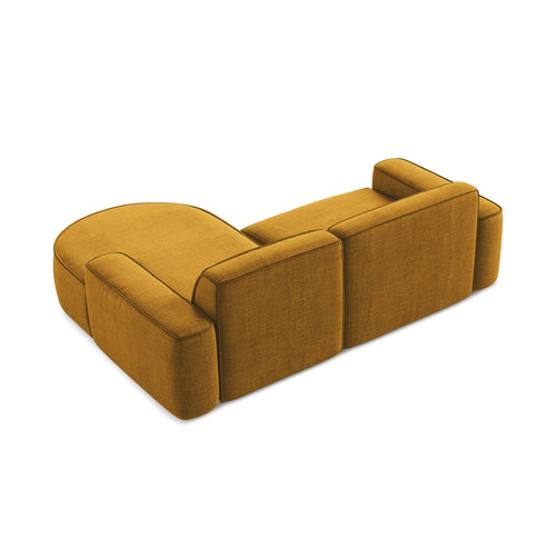LaMiaSofa hoekbank rechts Melissa - textuurstof - mosterd - 224x166x70
