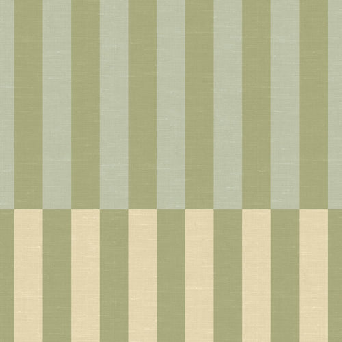 ESTAhome behang linnen-look strepen groen, blauw en beige - 50 x 900 cm - 132250