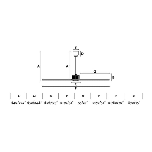 Faro Just Fan - Mat zwarte plafondventilator 3 bladen met DC motor 178cm