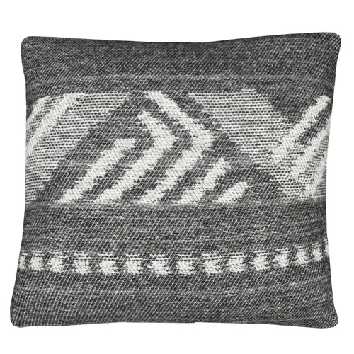 Malagoon kussen Mochica ornament - anthraciet - 45x45cm
