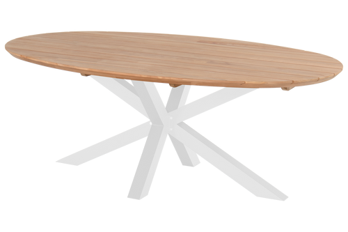 Hartman Dining Tuinset Stephanie - Naturel/Wit Teakhout - 200x120x76cm - vtwonen shop