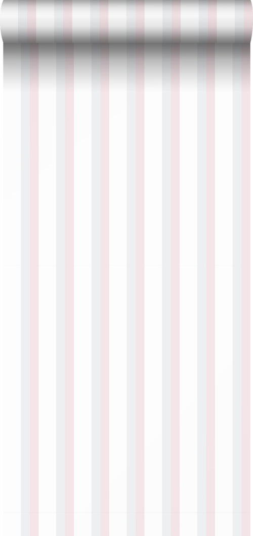 Sanders & Sanders behang strepen licht roze, lichtgroen en wit - 53 cm x 10 m - 640595