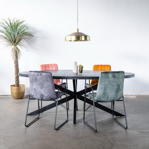 Giga Meubel Eettafel Mansour - Zwart Mangohout - 220x100x76cm - vtwonen shop