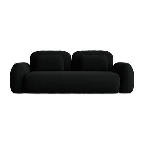 LaMiaSofa 3-zits slaapbank Ferretti - bouclé - zwart - 266x121x95