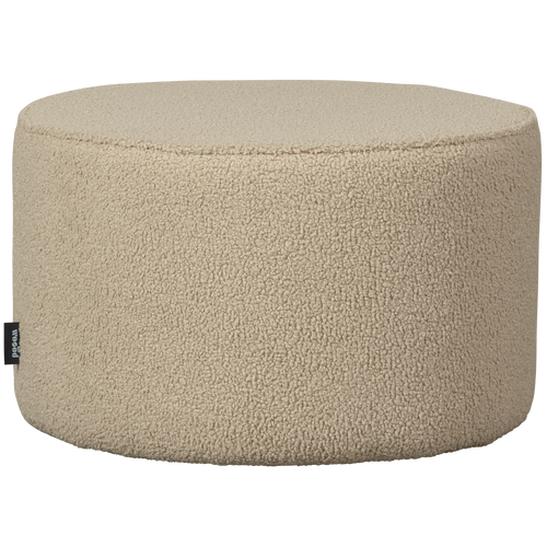 WOOOD poef laag Sara - Teddy - Zand - 36xØ60cm - vtwonen shop