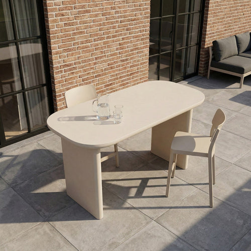 Giga Meubel Outdoor Countertafel Maya - Beige Composiet - 160x90x90cm