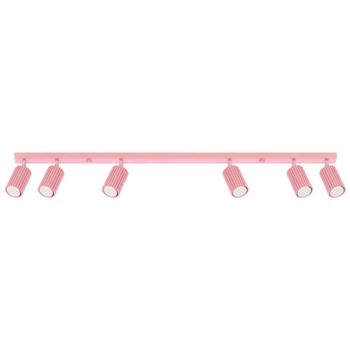 Sollux Lighting Plafondlamp KARBON 6L roze - 117x6,5x16,5cm