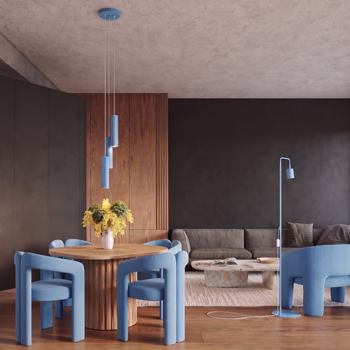 Sollux Lighting Hanglamp RAYO 3P azuurblauw - 20x20x108cm