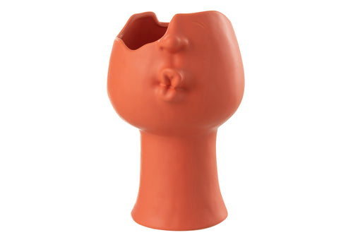 J-Line bloempot Enya - porselein - terracotta - Ø 17 cm - vtwonen shop