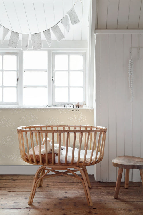 ESTAhome behang wolkjes beige - 53 cm x 10.05 m - 139515
