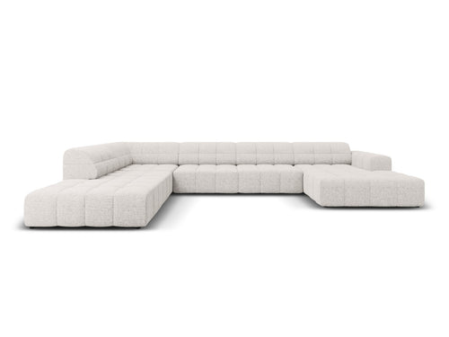Cosmopolitan Design Panoramische hoekbank links Chicago 7-zits, chenille lichtgrijs - 263x375x78cm