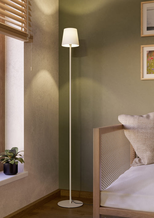 EGLO vloerlamp Fiorana - e14 - hoogte 140,5 cm - zandkleur/wit
