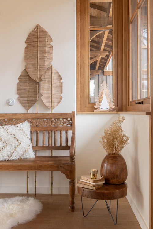 J-Line kussen Vierkant Parel - katoen - wit/goud