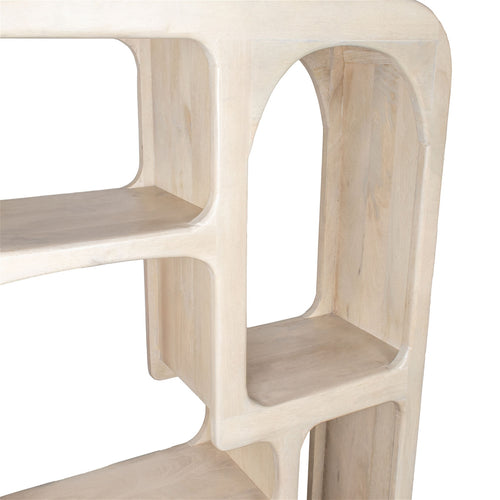 Giga Meubel Vakkenkast Yuki - Mangohout - Beige - 90x34x161cm - vtwonen shop