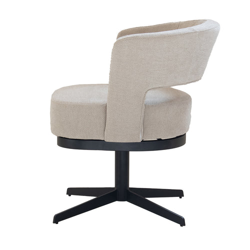 DÉJA Living Eetkamerstoel Louis - Stof/Metaal - Taupe - Set van 2 - vtwonen shop