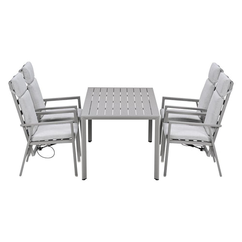 Garden Impressions Tuinset Kasper 5-delig - tuintafel 160x84 cm taupe