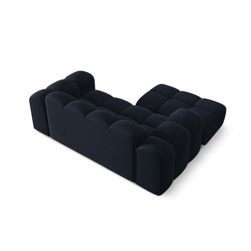 Cosmopolitan Design - Linker hoekbank Treno 2-zits, flueel donkerblauw - 164x180x70cm
