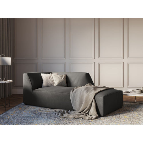 Cosmopolitan Design - Ligstoel rechts Siena ribfluwelen donkergrijs - 181x93x69cm