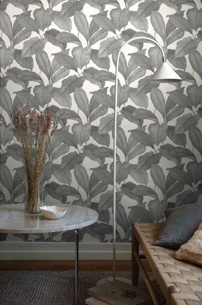 Borastapeter behang bladeren grijs - 53 cm x 10.05 m - 660533 - vtwonen shop