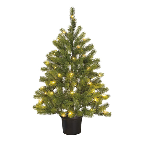 Black Box Trees Nagoya Kunstkerstboom in Pot met LED Verlichting - H90 x Ø55 cm - Groen