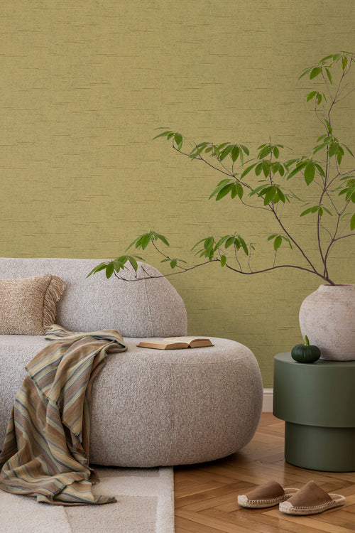 Sanders & Sanders behang geweven structuur mosgroen - 53 cm x 10 m - 640538 - vtwonen shop