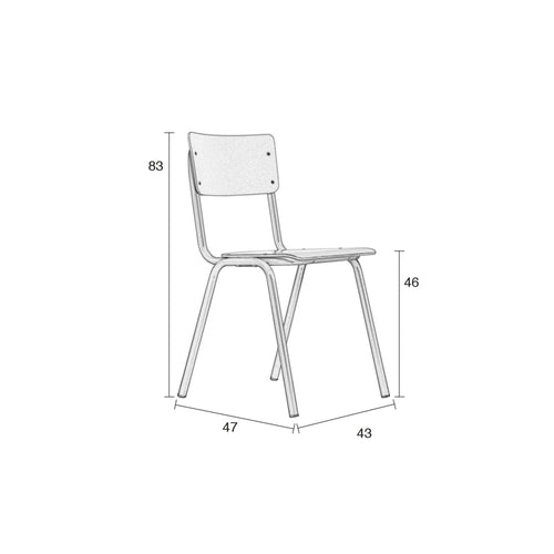 Zuiver Back To School Eetkamerstoelen  Mat Groen - Set van 4