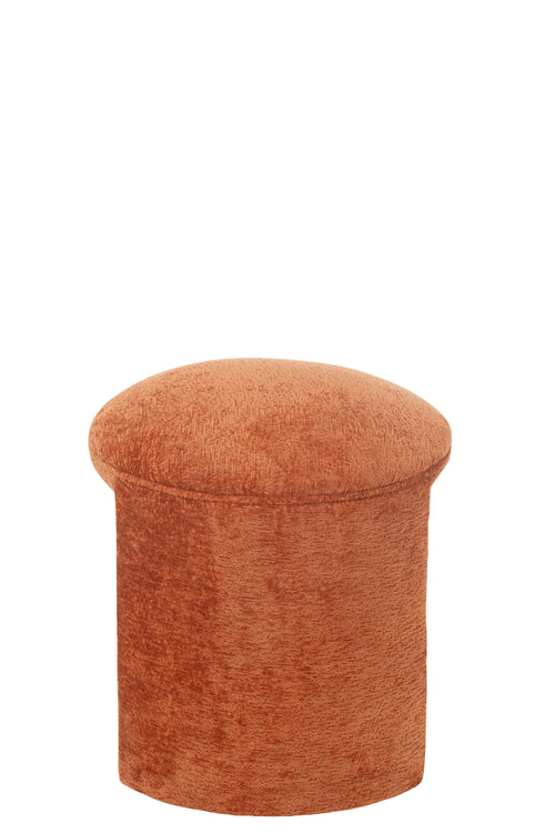 J-Line kruk rond - textiel - oranje/roest - vtwonen shop