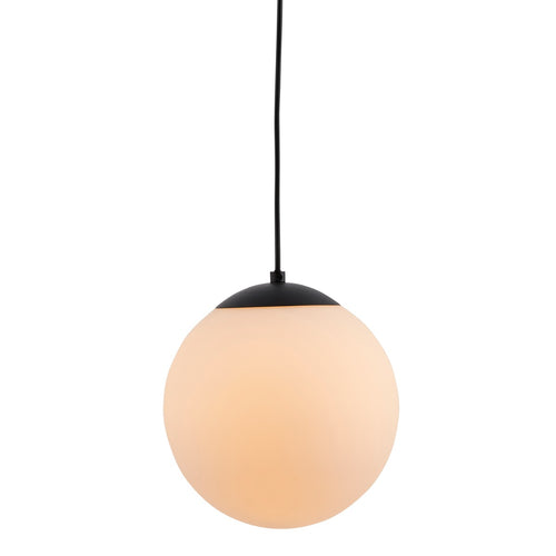 Lighto | Hanglamp cafe zwart met opaal glas 20 cm Ø | Evie - vtwonen shop